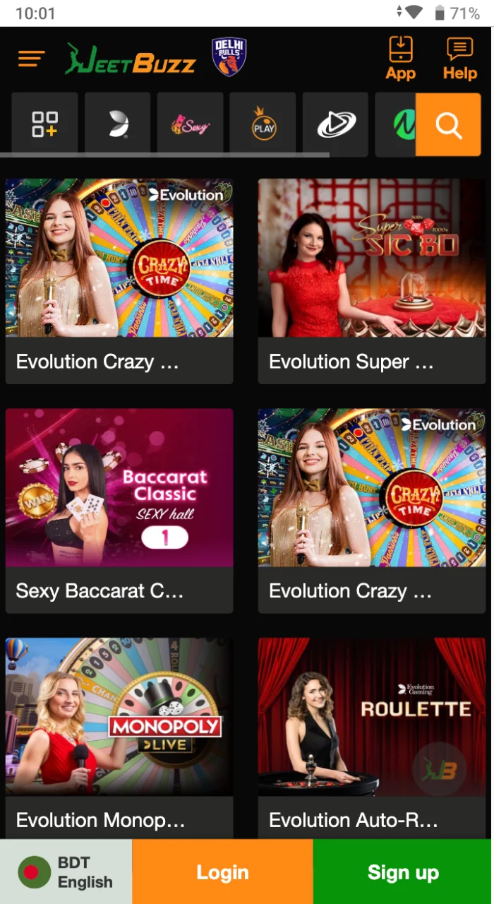 Go to the casino games section of JeetBuzz online casino and play.