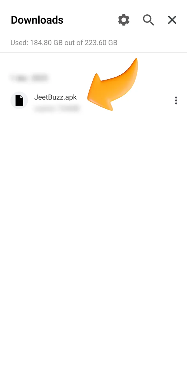 Open the APK file downloaded from the JeetBuzz site.